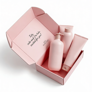 Caja de Cartón Corrugado Rosa con Logotipo Personalizado para Envíos Postales de Productos para el Cuidado de la Piel, Caja de Embalaje de Cartón para Cosméticos y Belleza - Product Image 3