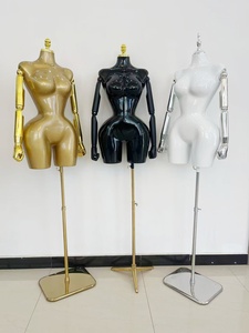 Maniquí de Costura Ajustable de Talla Grande para Parte Superior del Cuerpo, Estilo Brasileño BBL, de Plástico, con Acabado Dorado, Torso Curvilíneo, Pechos Grandes y Glúteos Grandes - Product Image 6