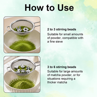Perles de tamisage pour matcha personnalisées, adorables, en acier inoxydable, mini-filtres à thé en forme de boule, outil de mélange de poudre à motifs variés