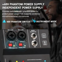 Console de mixage audio portable BN-2 OEM pour karaoké, interface USB, interface audio privée, noir