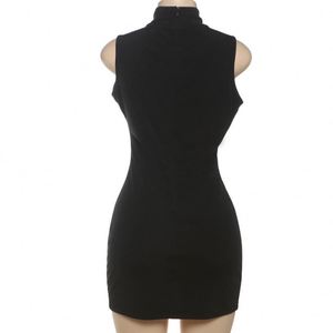 AN1180 Fornitore di Fabbrica, Abito Estivo Nero Traforato <span class=keywords><strong>Senza</strong></span> <span class=keywords><strong>Maniche</strong></span> per Donna, Vestito Aderente da Festa - Product Image 6