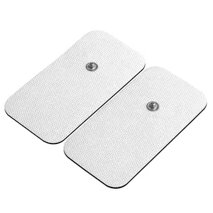 Home Use Physical Therapy Adhesive TENS Snap Pads EMS Electrodes 5x10cm Rectangle Non-woven Conductive Gel Electrode Pads