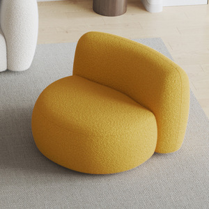 Divano Curvo di Lusso Moderno del Designer Nordico, Tessuto in Pelle di Agnello di Alta Qualità per Soggiorno, Sedie d'Attesa Creative e Belle - Product Image 6