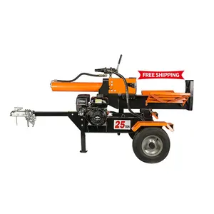 25T Fast Splitting Wood Log Splitter Hydraulic Vertical And Horizontal Log Saw Firewood Processor Gasoline Log Splitting Machine