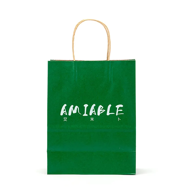 Зеленая инновационная многоразовая упаковка для шоппинга экологичный маленький бизнес логотип бренда на заказ подарочный бумажный пакет
