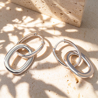 Nouvelles boucles d'oreilles pendantes simples en argent massif pour femme, bijoux en argent sterling 925 pour fille