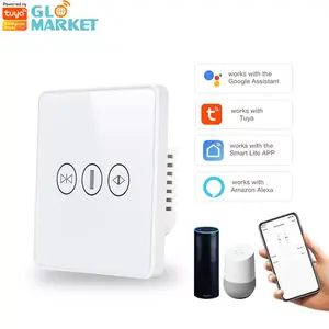 חכם וילון מתג WiFi/Zigbee קול שליטה גוגל עוזר חכם האיחוד האירופי סטנדרטי מגע מסך מתג אפליקציה מוסך דלת מתג