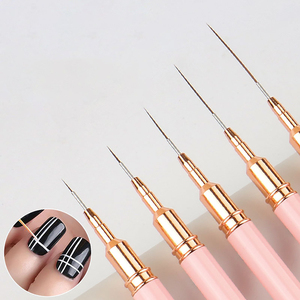 Pincel delineador de uñas estilo japonés con tubo de aluminio, para arte de uñas, con punta de gancho, para líneas, puntos, flores y dibujo a color. - Product Image 2