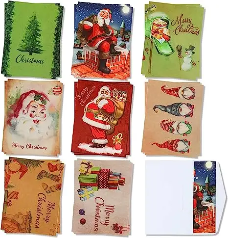 KYW süße Grußkarten mit Umschlägen Druckpapier Frohe Weihnachten POP UP Geschenk karte