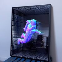 Miroir tunnel à effet infini personnalisé avec changement de couleur RVB, boîte à lumière 3D à effet abysse pour la décoration commerciale de bars, clubs et hôtels