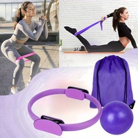 Ensemble de yoga et de fitness 13 pièces, anneau de yoga, ballon, 5 bandes, chaussettes, sac de rangement pour femmes, entraînement à domicile