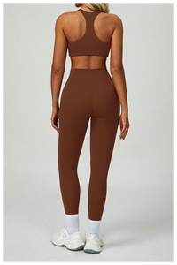 Venditore Esperto Completo Personalizzato da Donna per Yoga e Fitness con Crop Top a Maniche Lunghe e Pantaloni Set da <span class=keywords><strong>Palestra</strong></span> Antiurto per Signora - Product Image 5