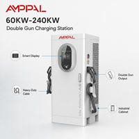 Estación de Carga Rápida DC Amppal de 60KW-240KW, Estación de Carga para Vehículos Eléctricos Comercial de Montaje en Suelo, Compatible con Ocpp