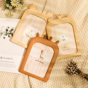 Cadres photo en bois modernes pour la famille, ornements de bureau de dessin animé, cadre photo mural - Product Image 5