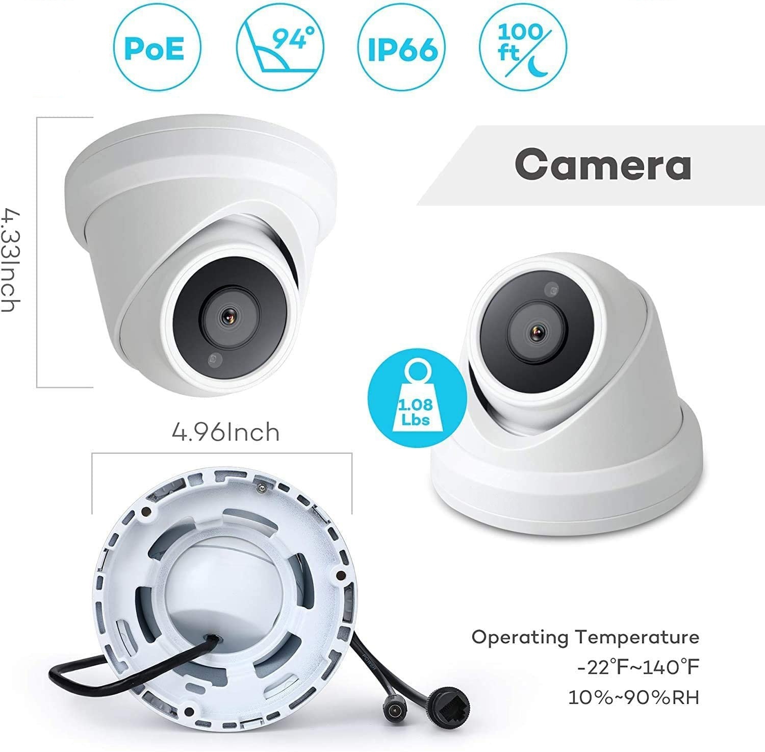 HIK NVR Plug & Play OEM 6MP Turret Network Security IP Camera 2.8mm Wide Angle POE Audio Night Vision AI Human/Vehicle Detection · image 4