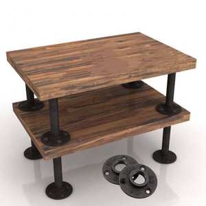 Patas de mesa de centro de bloque de madera de tubo de bloque de carnicero DIY con codo en T de brida de suelo de 1/2 ''3/4'' - Product Image 4