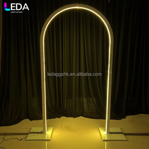 LEDA Custom Party Events Decor LED Light Aisle Metal <b>Backdrop</b> <b>Stand</b> for Wedding Events - Product Image 1