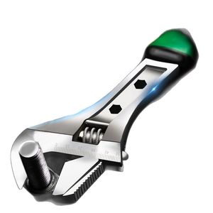 Adjustable Wrench Chrome Plated <b>Smooth</b> Handle Metric Industrial Grade Cast Iron Open End <b>Tool</b> - Product Image 1