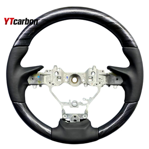 YTcarbon สำหรับ MKX 16+ อะไหล่รถยนต์ อุปกรณ์ตกแต่งภายในรถยนต์ ปรับแต่งสไตล์วินเทจ พวงมาลัยหนังแท้ลายไม้แบบกำหนดเอง - Product Image 1