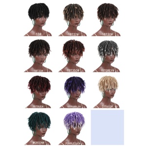 Peluca Sintética de Cabello Corto, <span class=keywords><strong>Trenzas</strong></span> Rizadas <span class=keywords><strong>con</strong></span> Clip, Cabello Afro Rizado y Suelto, Color Negro Ombre, para Mujer - Product Image 5