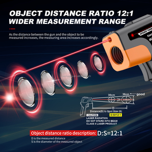 800c Pyrometer High <strong>Temperature</strong> Instruments 13 Points Laser Digital Non Contact Infrared Digital Laser Infrared Thermometer - Product Image 3