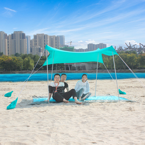 Tienda de playa para 3 a 4 personas, refugio solar instantáneo, paraguas de playa fácil con UPF 50 + UV, portátil, a prueba de viento - Product Image 6