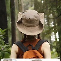 Chapeau de pêcheur réglable en polyester/coton de style ethnique western pour femme, protection solaire d'été pour la randonnée