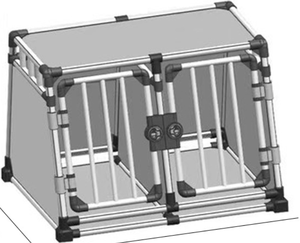 2025 Aluminium Zware Hondenautokooi Dubbele Deuren Ontsnappingsbestendig Groot Kennelhuis Kampeermeubilair Huisdieren - Product Image 1