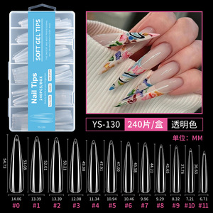 High Quality False Fingernail <b>Extension</b> Tips 240pcs Box XXXL Clear Soft Stiletto Almond Gel <b>Nail</b> Tips for <b>Nail</b> Salon - Product Image 3