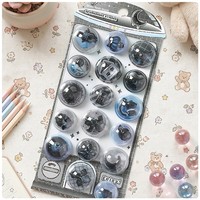 Pegatinas Redondas de Epoxi, 6 Sets de Colores Pastel, Lindos Animales y Estrellas, Calcomanías 3D Transparentes con Brillo, para Decorar Diarios, Teléfonos, Tazas y Manualidades