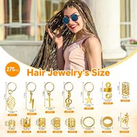 Lot de 275 Bijoux de Cheveux Dorés et Argentés pour Tresses, Anneaux pour Dreadlocks, Perles et Accessoires de Coiffure en Gros