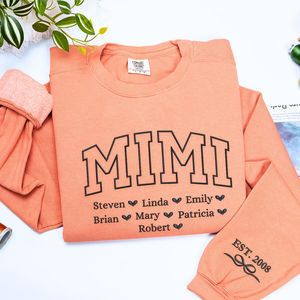 เสื้อสเวตเตอร์หรือเสื้อฮู้ดสำหรับคุณแม่เด็กผู้ชายที่มีชื่อปักบนแขนของขวัญที่กำหนดเองสำหรับคุณแม่เด็กผู้ชาย - Product Image 6