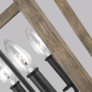 Lanterne rustique en fer forgé antique à 4 lumières, style bougie, pour cuisine, salle à manger, salon - Product Image 5
