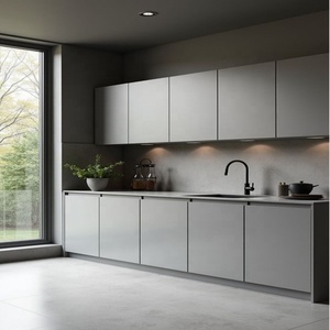 CBMmart Mesa de Isla de lujo moderna de gama alta Gabinetes de cocina de piedra sinterizada Tablero de melamina de almacenamiento de madera para apartamentos - Product Image 5