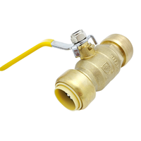 Vanne à boisseau sphérique Push-Fit en laiton sans plomb Push to connect plomberie fitting PEX Copper Cpvc Piping System quick connect valve
