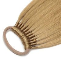 Extensions de queue de cheval longues et droites de style européen et américain, tissées à la machine, double trame, synthétiques haute température, légères