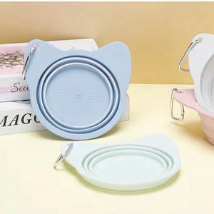 Mangkuk Lipat Silikon Food Grade Bentuk Dapat Disesuaikan Dengan Carabiner, Mangkuk Makan Portabel untuk Anjing dan Kucing - Product Image 2