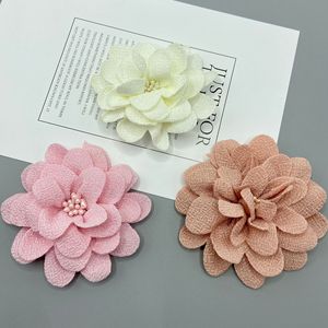ดอกไม้ผ้าทำมือรูปดอกคามิเลียสำหรับเครื่องประดับผม ของตกแต่งวันเกิด - Product Image 3