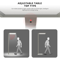 Lampadaire moderne en aluminium avec commande tactile, température de couleur réglable 2700-6500K, LED 120lm/W, intensité variable, abat-jour carré en métal argenté, pour bureau