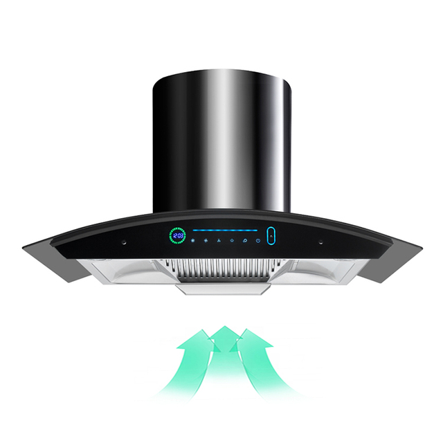 High End Restaurant Kitchen Smoke Extractor Island Chimney Hood Rangehood