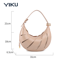 Sac à bandoulière en PU pour femme YIKU, fait sur mesure, en forme de lune, creux, sac hobo, sac à main de luxe, sac à main de créateur, OEM/ODM