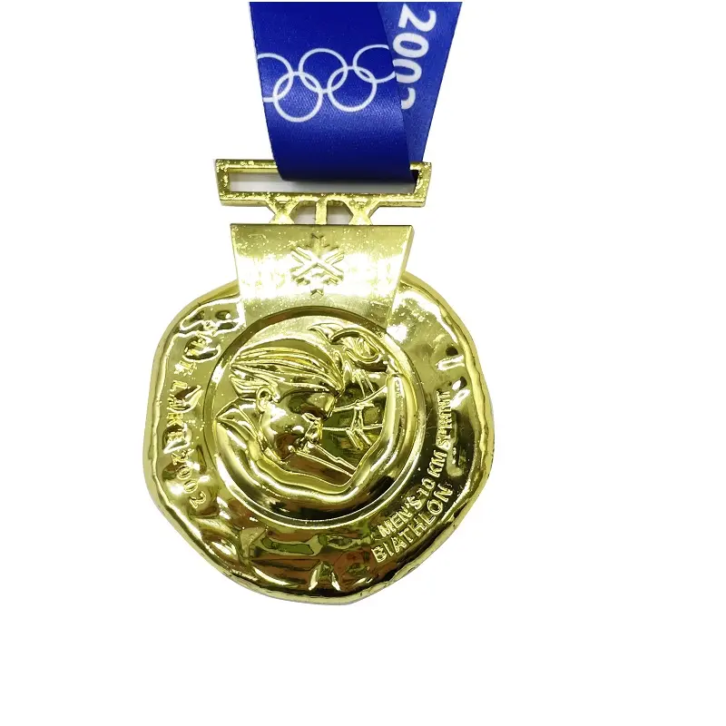 Custom Logos Metal Marathon Ribbon Zinc Alloy Basketball Custom Metal Medals