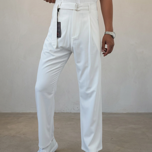 Pantalon habillé droit marron pour homme, coupe droite, grande taille, confortable, en coton mi-lourd, imperméable, pour le bureau, le quotidien et les occasions professionnelles - Product Image 3