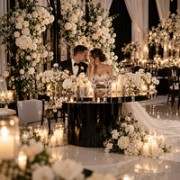 Table de dîner ronde haute avec structure métallique, support à desserts de mariage, directement de l'usine, pour réceptions de luxe