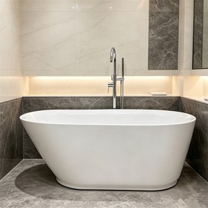 Baignoire autoportante en acrylique blanc, résistante aux rayures, longue durée <span class=keywords><strong>de</strong></span> vie, <span class=keywords><strong>sortie</strong></span> d'usine - Product Image 6
