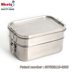 Lonchera Ecológica Bento, Contenedor de Alimentos de Dos Capas, Acero Inoxidable 18/8 para Niños y Adultos, Edelstahl Brotdose <span class=keywords><strong>2</strong></span> en 1, Metal - Product Image 6