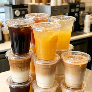 Gobelet en plastique jetable 270 ml pour boissons froides et chaudes, avec logo personnalisé, en PP injecté, pour Boba, Bubble Tea et café. - Product Image 1