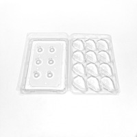 Boîte d'emballage carrée en blister de qualité alimentaire pour animaux de compagnie avec plateau, conteneur à fruits à 4 compartiments, présentoir en plastique transparent 58 mm, 152 pièces