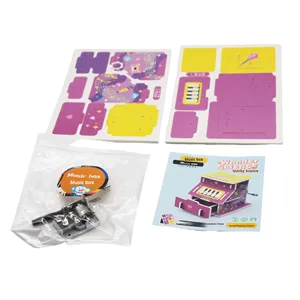 Baohe กล่องดนตรีแบบทำมือชุดกระดาษแข็งรูปการ์ตูนเด็กนักเรียนระดับประถมเทคโนโลยีวิทยาศาสตร์ระดับหัตถกรรมวิทยาศาสตร์ขนาดเล็ก - Product Image 3