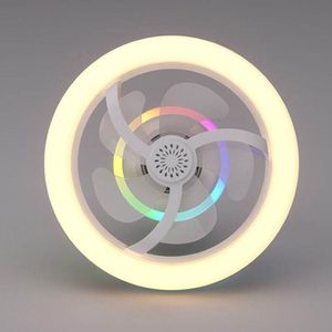 Ventilador de Techo LED de 5 Aspas, Cuerpo de Plástico, Motor DC, Control Remoto, Regulable, 3 Velocidades, Montaje Empotrado, Diseño Moderno, 3500K Blanco Cálido, CRI90 - Product Image 1